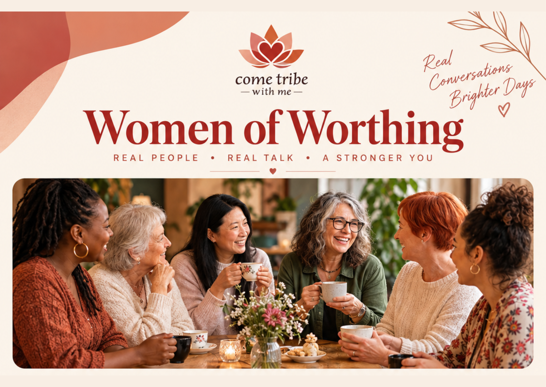 Join Come Tribe With Me's Monthly Women's Discussion Group in Worthing